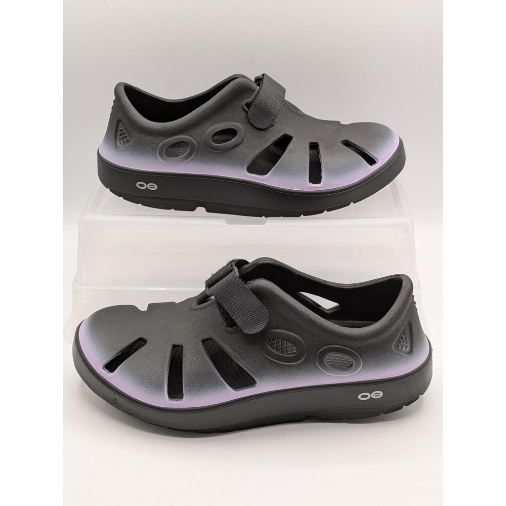 OOFOS Shoes Womens Size 9 Black Purple Ombre Clog Sandals Slip Resistant